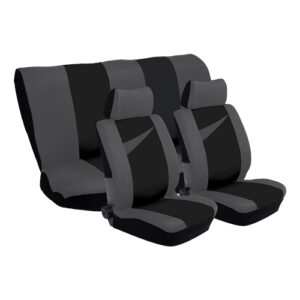 11Pc Cyprus Grey/Black Seat Cover Set