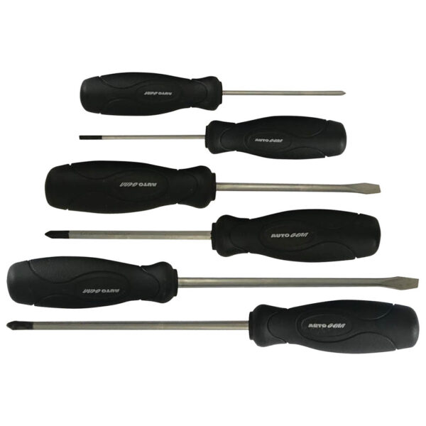 Autogear 6 Piece Screwdriver Set Black Handle
