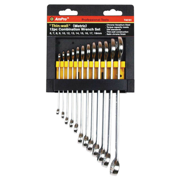 Ampro 12 Piece Combination Wrench Set (8 - 19mm)